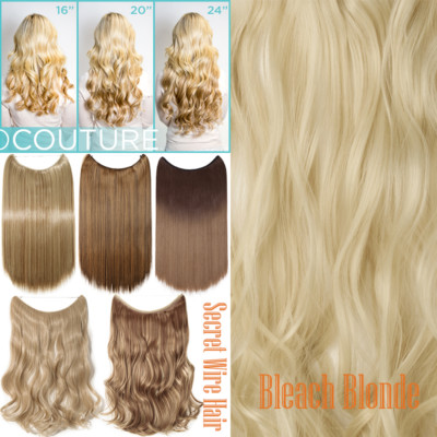 Hidden Long Invisible Band Wire In Thick One Piece Hair Extensions Mix As Human