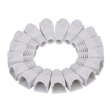 50 Pack RJ45 Network Connector Boots Cat5 Cat5e Cat6 Cable Cap Cover White