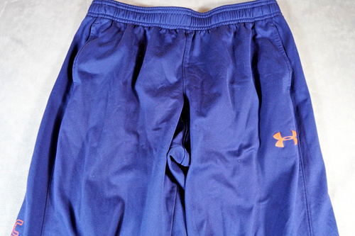 Under Armour Youth Loose Fit Athletic Pants Blue Track Gym Pants YXL Logo - Picture 3 of 8