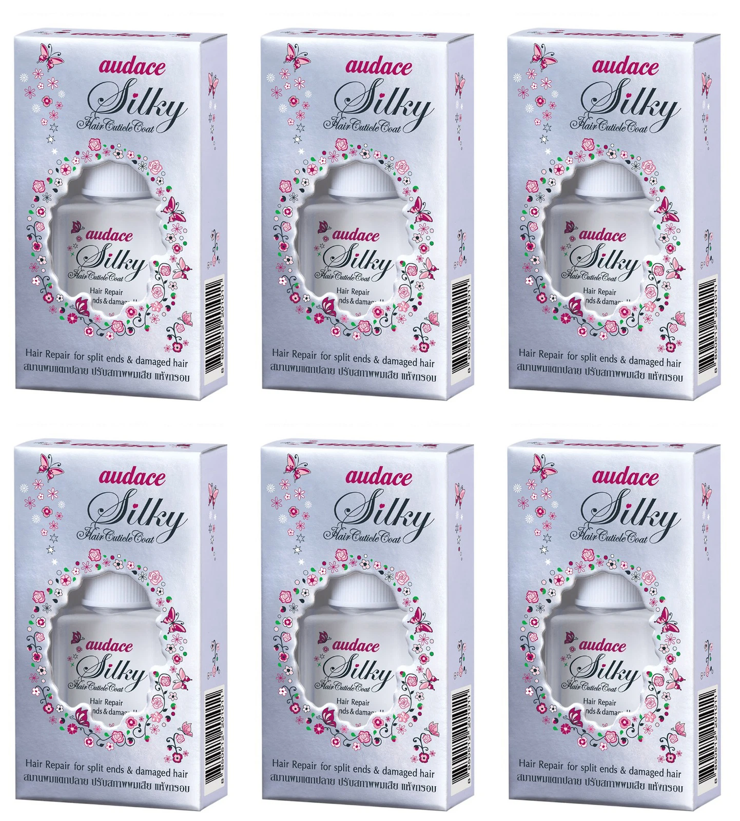 6x Audace silky Hair Cuticle Coat Repair split ends damaged hair smoothness 20ml