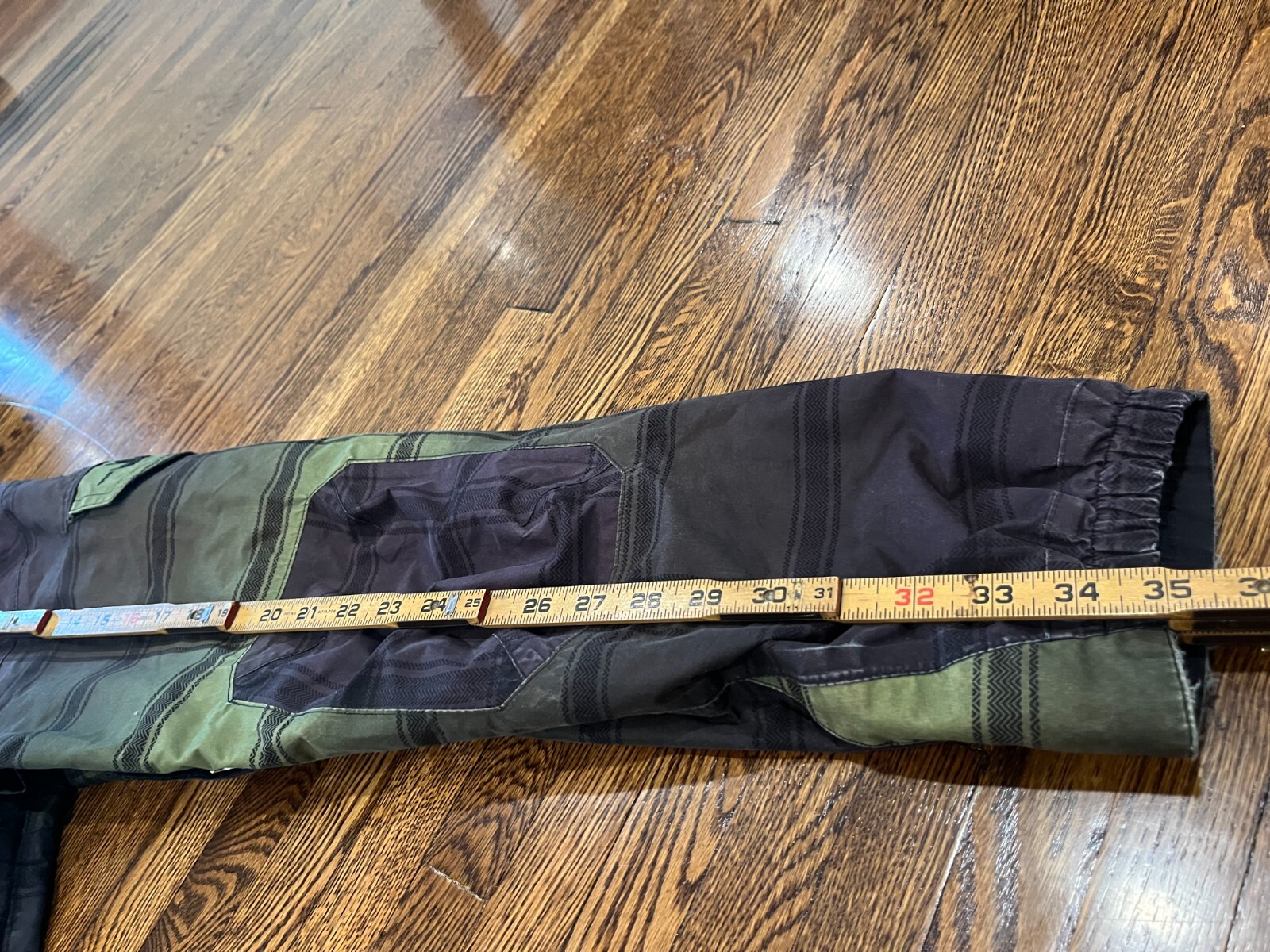 Burton Jacket Men L Green White Collection Snowboard Plaid Full Zip Hooded Parka