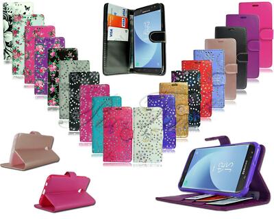 New Genuine Black Pink Leather Flip Wallet Phone Case Cover For