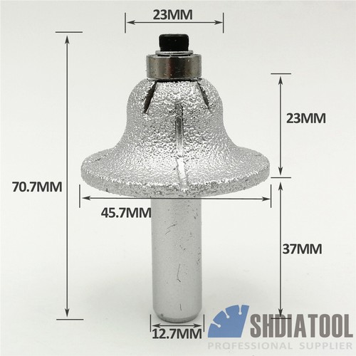 1pc Vacuum Brazed Diamond Router Bits With 1/2" Shank For Stone Marble Cutter v - Picture 29 of 43