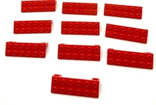 Lego 10 New Red Brackets 1 x 6 - 2 x 6 Inverted with 1 x 4 Cutout Pieces
