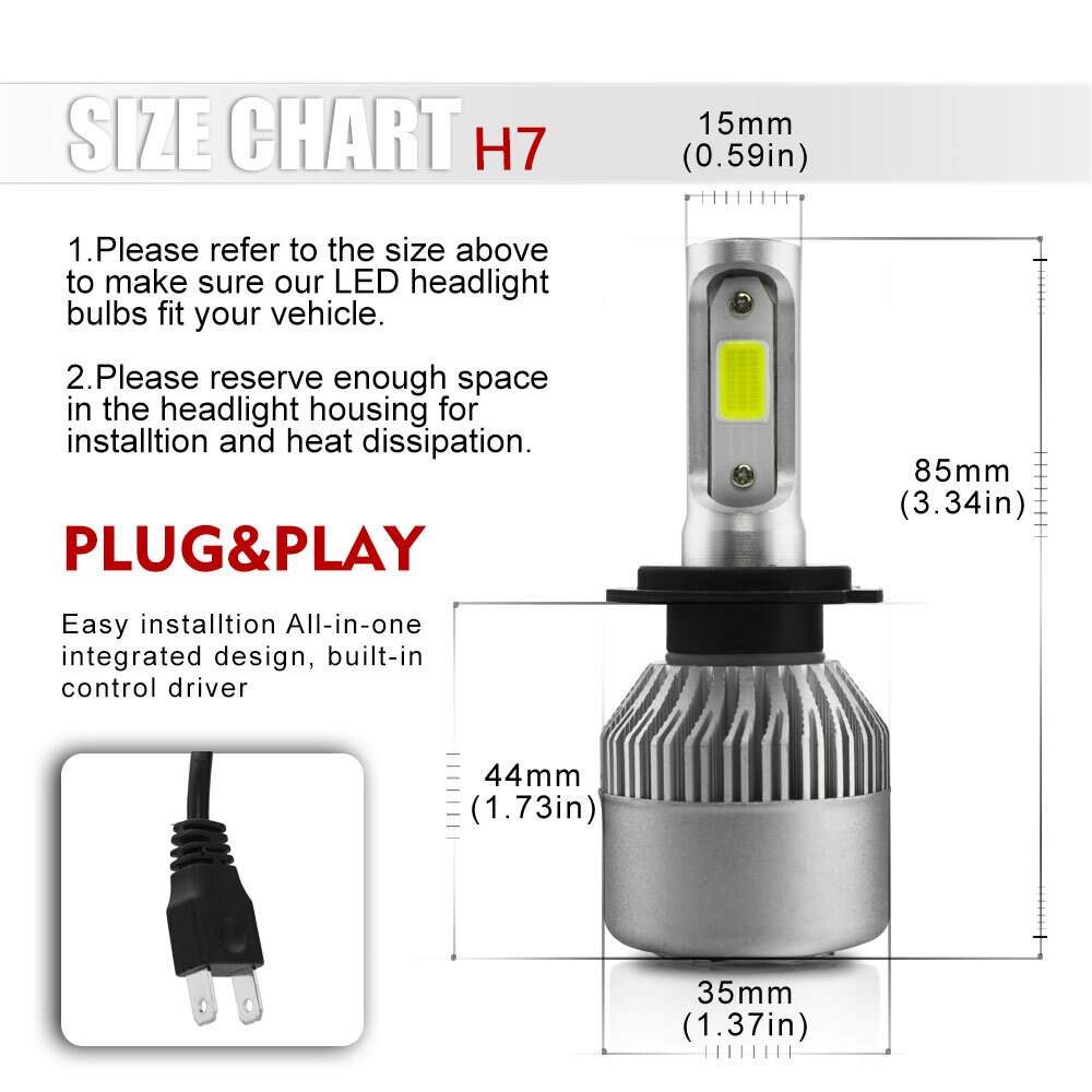 For SEAT ALTEA XL 20072015 2x H7 Headlight Kit LED Bulbs PURE WHITE 6500K eBay