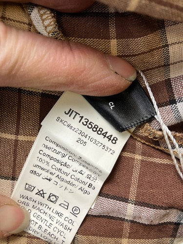 SHEIN EZwear Plaid Print V Neck Dress Coffee Large L 40/42 8/10 Zip Side Tieback - Picture 6 of 10