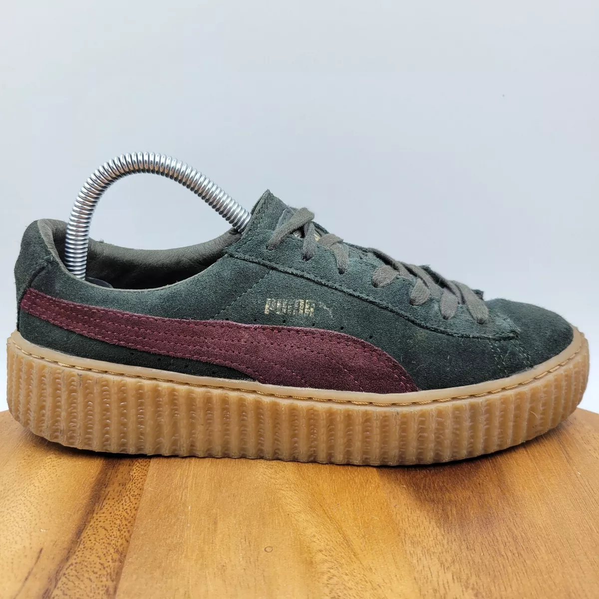 Puma x Fenty Women's 8.5 Green Suede Gum Creeper Platform Sneaker Shoes | eBay