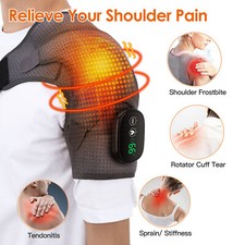 Electric Heated Shoulder Brace Wrap Elbow Vibration Massager Joint Pain Relief