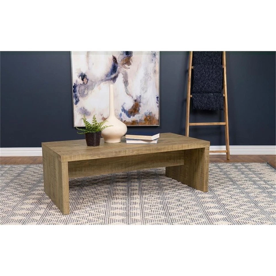 Coaster Lynette Rectangular Farmhouse Engineered Wood Coffee Table in Brown - Image 2 of 4
