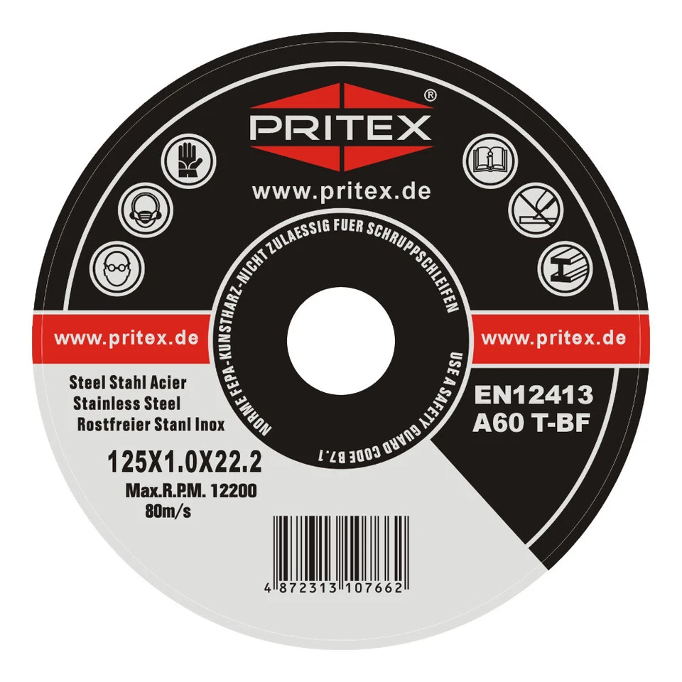 Trennscheibe Inox 125 x 1mm Trennscheiben für Edelstahl Blech Metall 10/50/100 - Bild 4 von 4