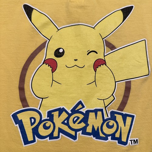 Vtg 1997 Rare Thailand Pokemon Asia Hooded T-Shirt Pikachu #25 Kids Medium 5/6 - Picture 3 of 7