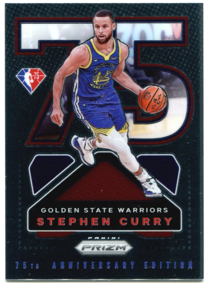 2021-22 Panini Prizm Stephen Curry 75th Anniversary Logo SSP Warriors