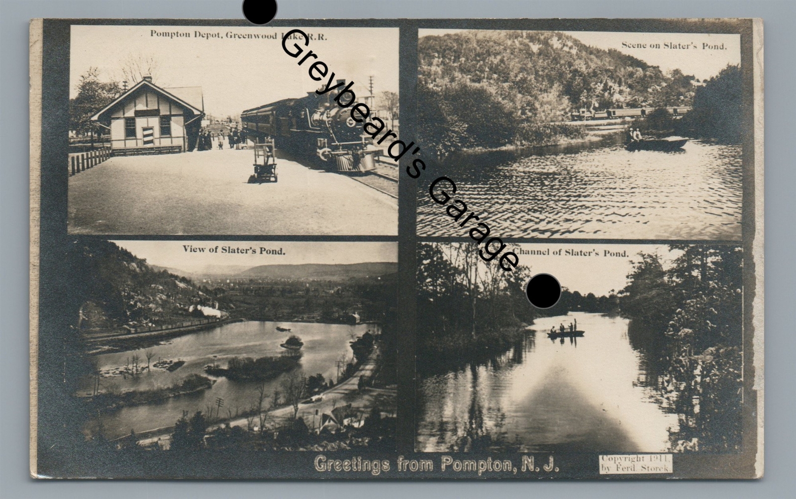RPPC Greenwood Lake Railroad Train Station Depot POMPTON NJ Real Photo Postcard eBay