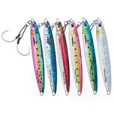 OCEAN CAT Slow Pitch Fall Metal Lead Glow Jigs Jigging Fishing Lures 60 80 120g