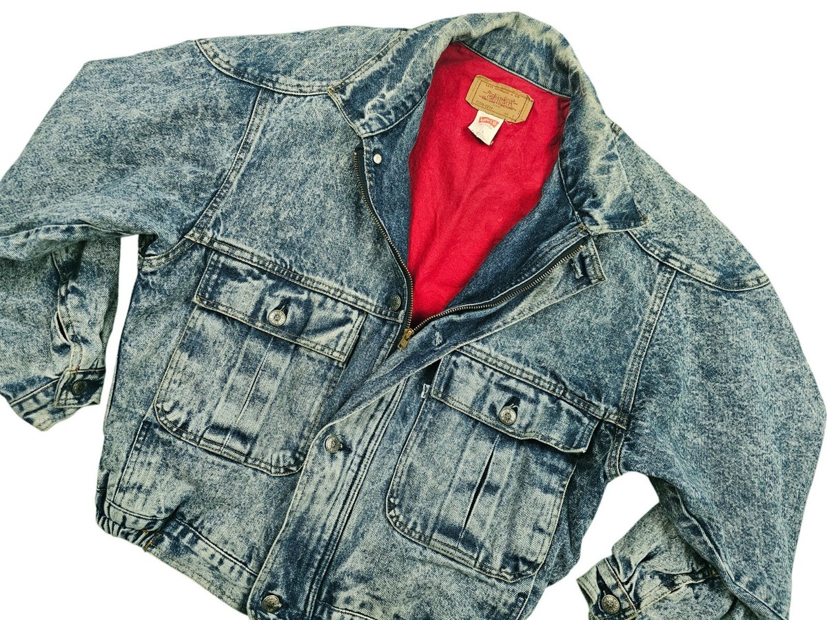 HOT VTG 90s Men's LEVI'S @ 75074 STREET BOMBER LINED MARBLE