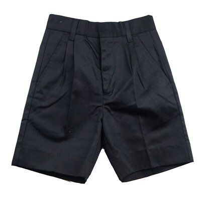 Authentic School Uniform Shorts Boys Black Elastic Waist Pleated Front  NWT