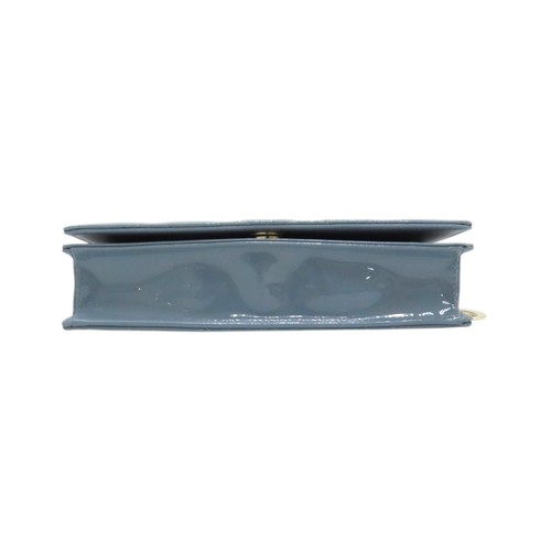 Dior Lady Dior Pouch with Chain Shoulder Bag Blue Patent Cannage Leather - Picture 4 of 14