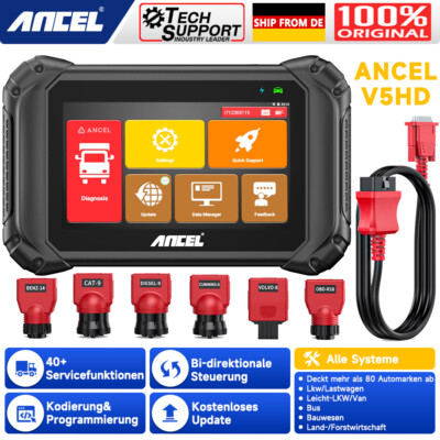 ANCEL V5 HD LKW Diagnosegerät komplett System DPF-Regenerierung Für Iveco MAN
