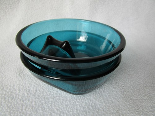 WMF Wagenfeld 502 Stapelascher Glas 2 Aschenbecher Ascher Design 9,5x3cm 1962 - Picture 4 of 6