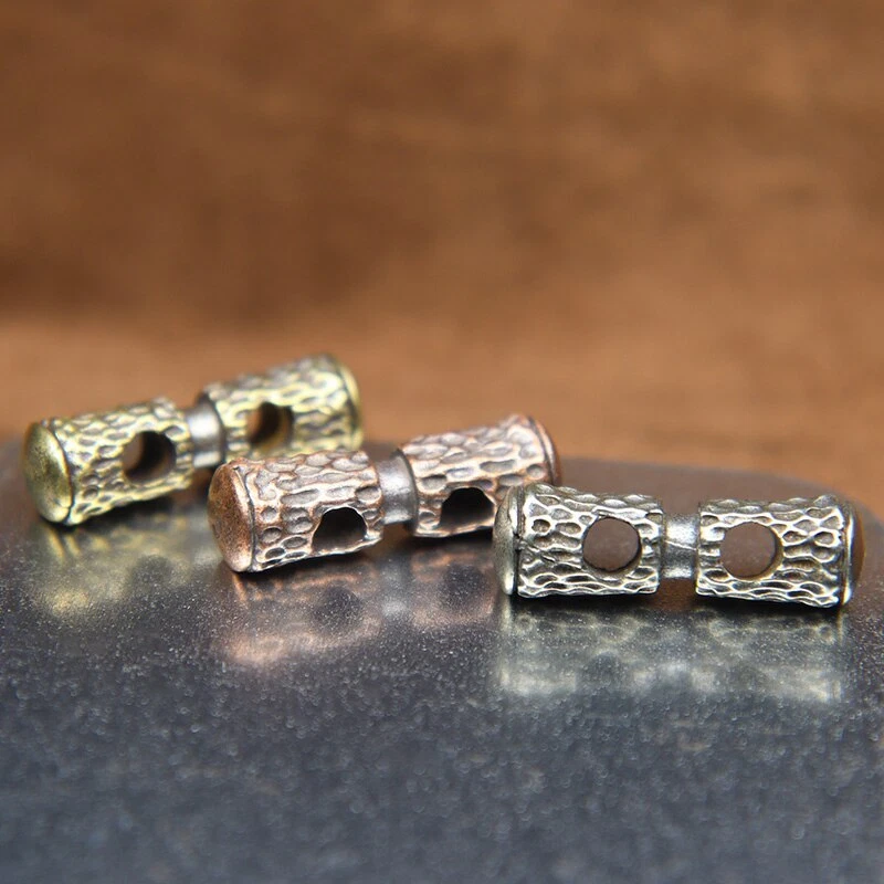 Double Hole Brass Paracord Spacer Bead DIY Accessories EDC Lanyard Pendant Charm - Image 3 of 4