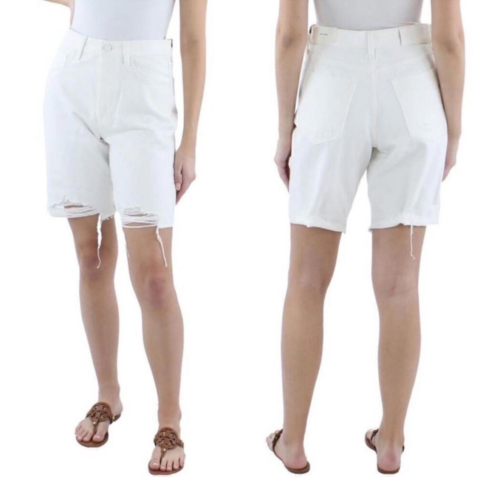 7 For All Mankind Women's Easy James High Rise Denim Shorts Size 29 White NEW