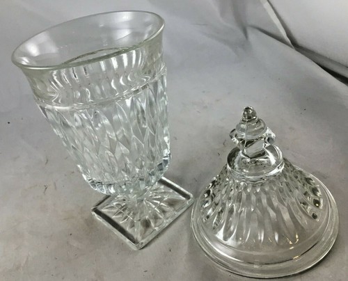 Mt. Vernon Indiana Crystal Glass Candy Dish W/Lid New In Box 50 Years Old - Picture 7 of 8