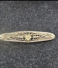 14k Gold Diamond Art Deco Brooch Pin White Yellow Gold Antique Yellow Diamond  — photo 1