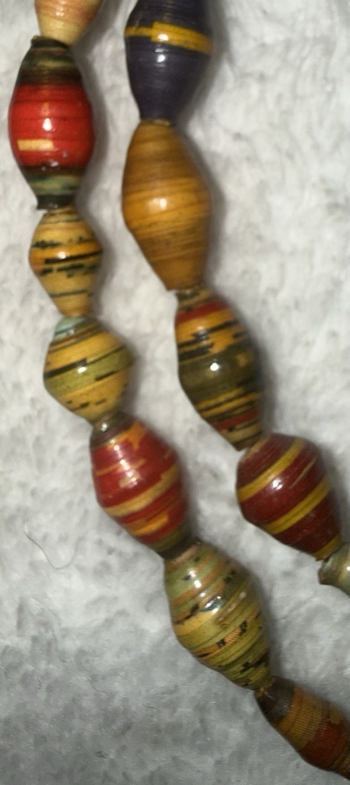 Handcrafted Multicolor Paper Beaded Necklace Bohe… - image 4