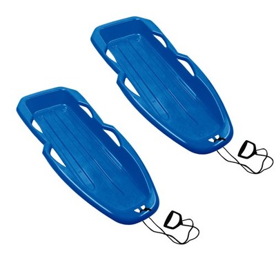 Gracious Living H2O! Raptor Boggan, Plastic Snow Sled for Kids & Adults (2 Pack)