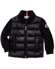 Moncler Puffer Front Wool Down Jacket Blue 12/18M