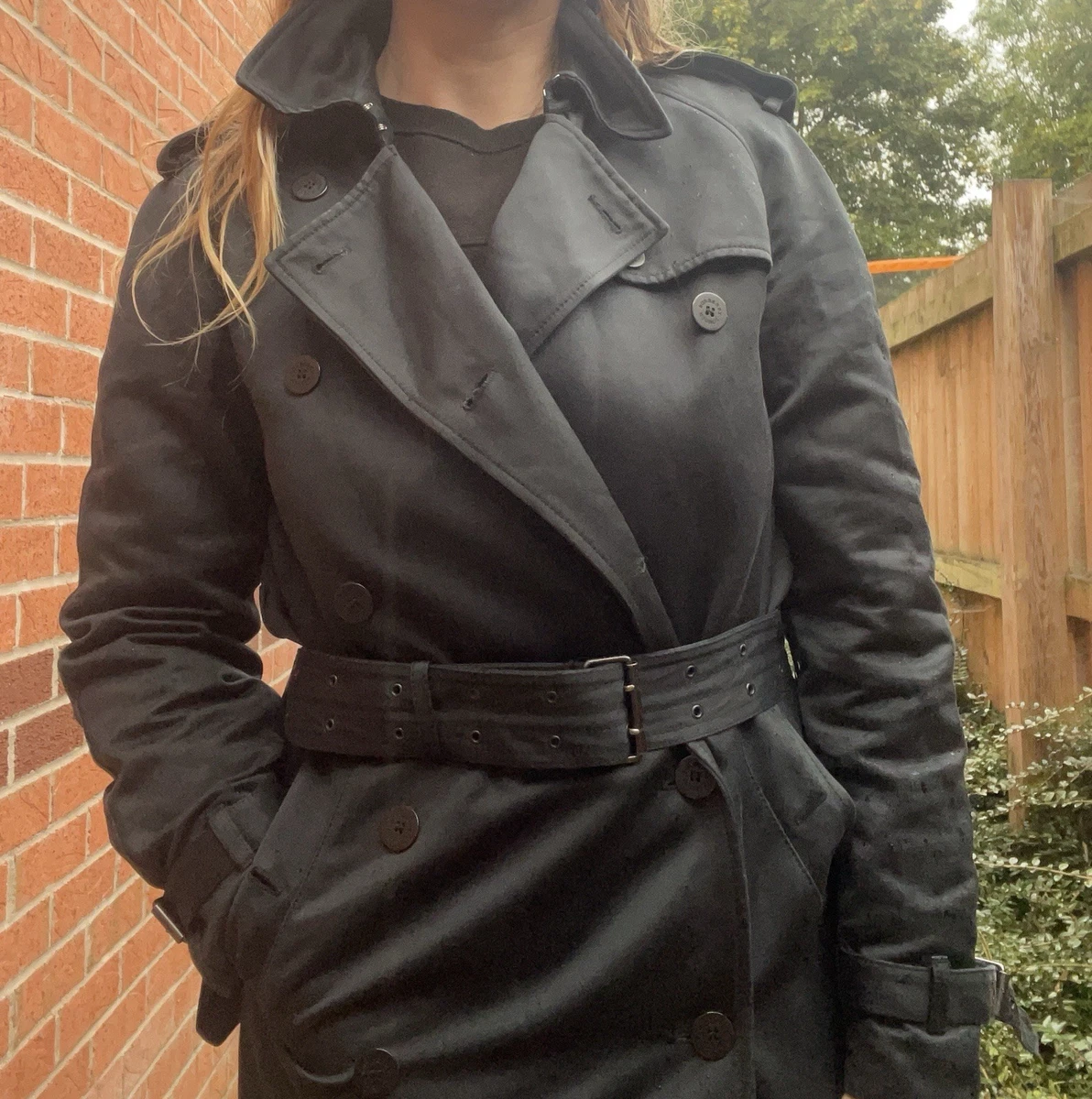Gabardina Burberry London Heritage talla 8 azul marino