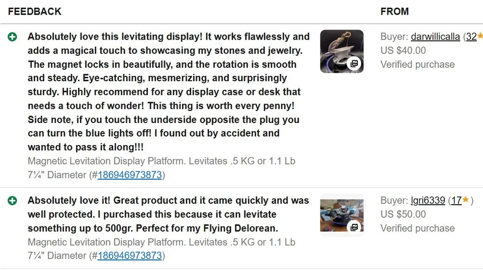 磁悬浮显示平台。 Levitates 0.5 千克或 1.1 磅 7⁄4 英寸直径 — 第 4/4 张图片