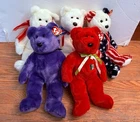 Lot 5 TY Beanie Buddy Bears Valentino Plush Stuffed Animal Vintage Retired NWT