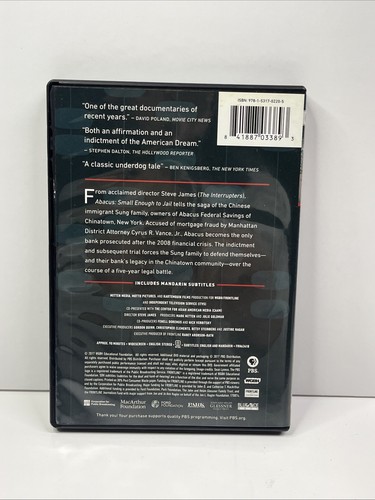 Abacus: Small Enough to Jail (DVD, 2017) PBS Frontline Documentary - Picture 2 of 3