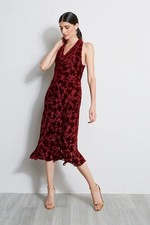 NEW wit tags - Elie Tahari - Burn Out Velvet Halter Dress Elie Tahari