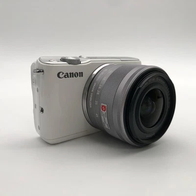 Canon EOS M10 Mirrorless Camera White Lens EF-M 15-45mm f/3.5-6.3 IS STM - Image 1 of 4