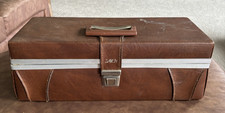 Vintage 8-Track Savoy Carrying Case Brown Faux Leather holds 24 Tapes