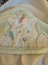 Vintage Carter  s Yellow Bear Baby Towel Lovey Terrycloth Embroidered No Tag-