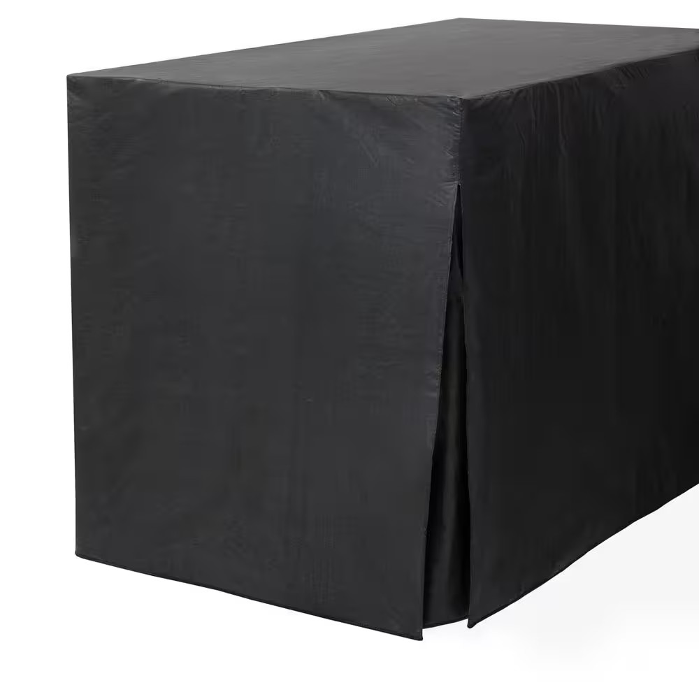 Tablevogue 24 In. W X 48 In. L Black Solid PEVA Fitted Table Cover