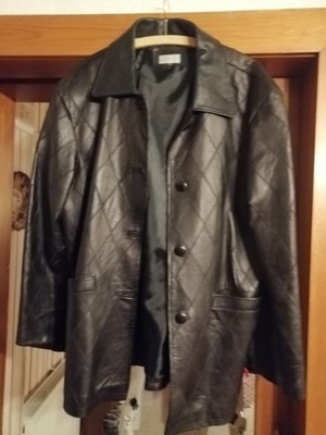 Schwarze Damen Kunstlederjacke von Elegance Creation, Gr.3 XL