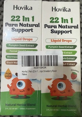Hovika 22-in-1 Digestive Detox Support Liquid Drops Vegan Strawberry 2 fl oz