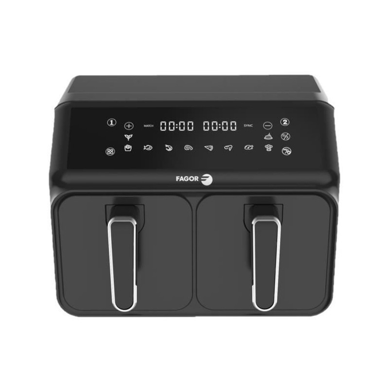 Friteuse sans huile FAGOR Airfryer 2 cuves de 4L 2200W noire