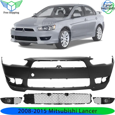 #ad #ad Front Bumper Cover Fascia amp; Fog Light Pair For 2008 2015 Mitsubishi Lancer $295.00