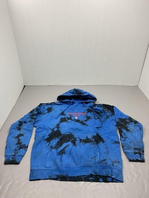 Hypland Hoodie Mens Large Blue Tie Dye Pullover Naruto Sasuke Itachi Anime