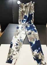 Womens Jumpsuit Medium NWT Anrabess Romper One Piece Flowy Vibrant Elastic Waist