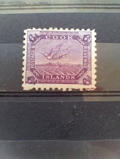 A4891 Cook Islands 1893-1900 SG18 6d Purple P11 Hinged Mint Cat£45