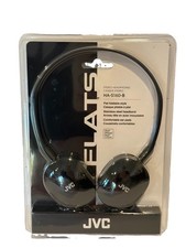 JVC Flats On-Ear Lightweight Stereo Wired Headphones with Steel Headband Black
