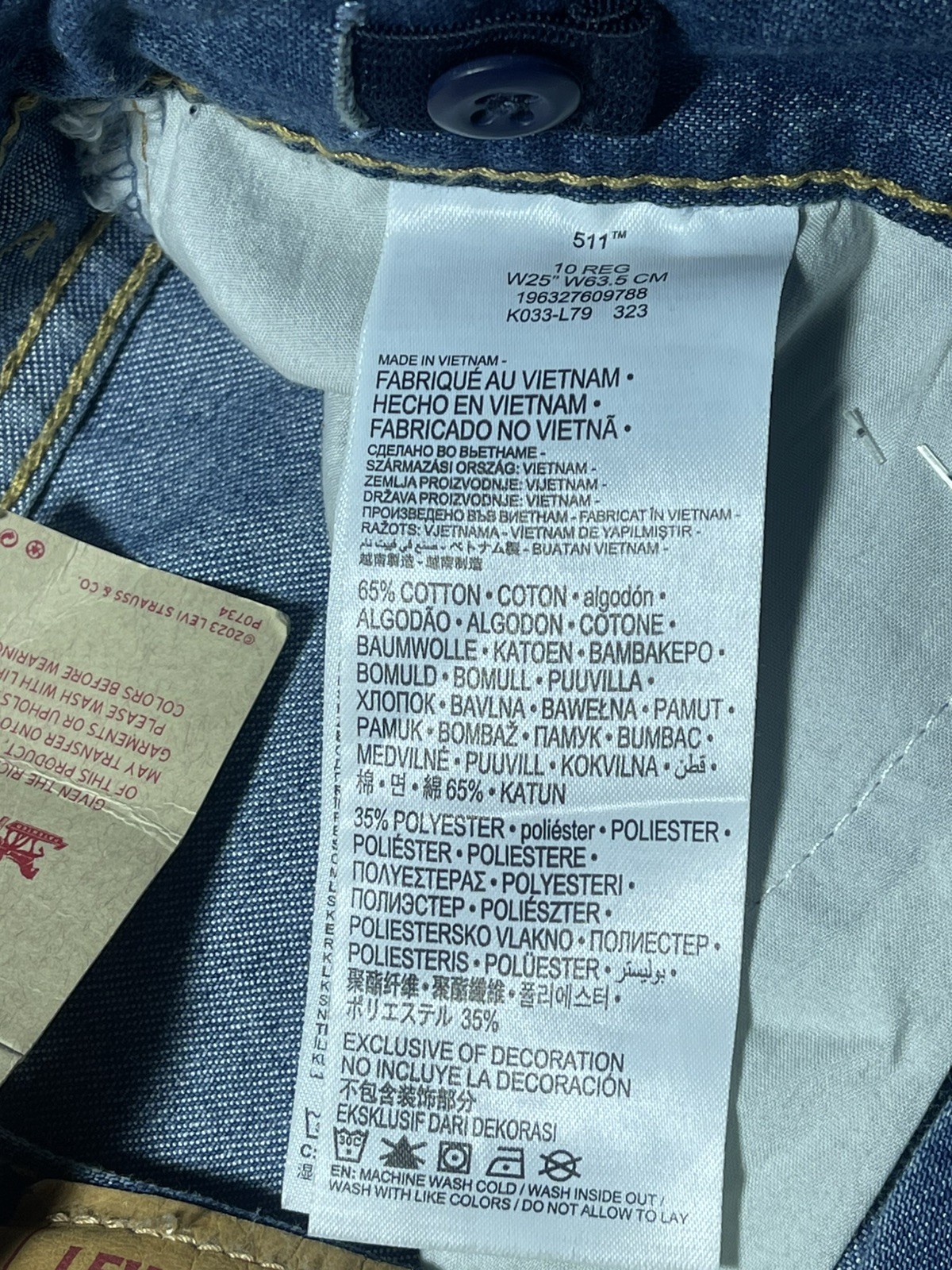 Levi's Boys Adjustable Waistband Slim Fit Denim Shorts Size 10 reg  thumbnail 5