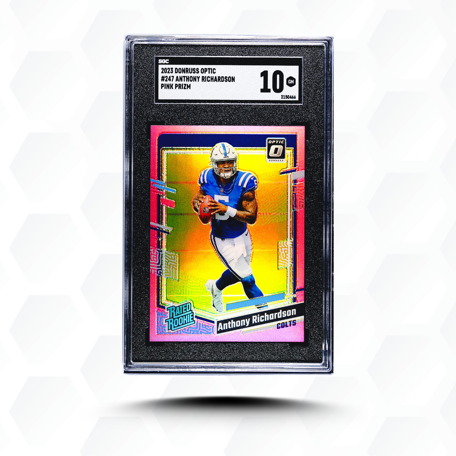 2023 DONRUSS OPTIC #247 ANTHONY RICHARDSON PINK PRIZM (RC) - SGC 10