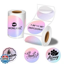 Wonlabel 2x2 Round Thermal Labels, Compatible with T50M Pro/M110/